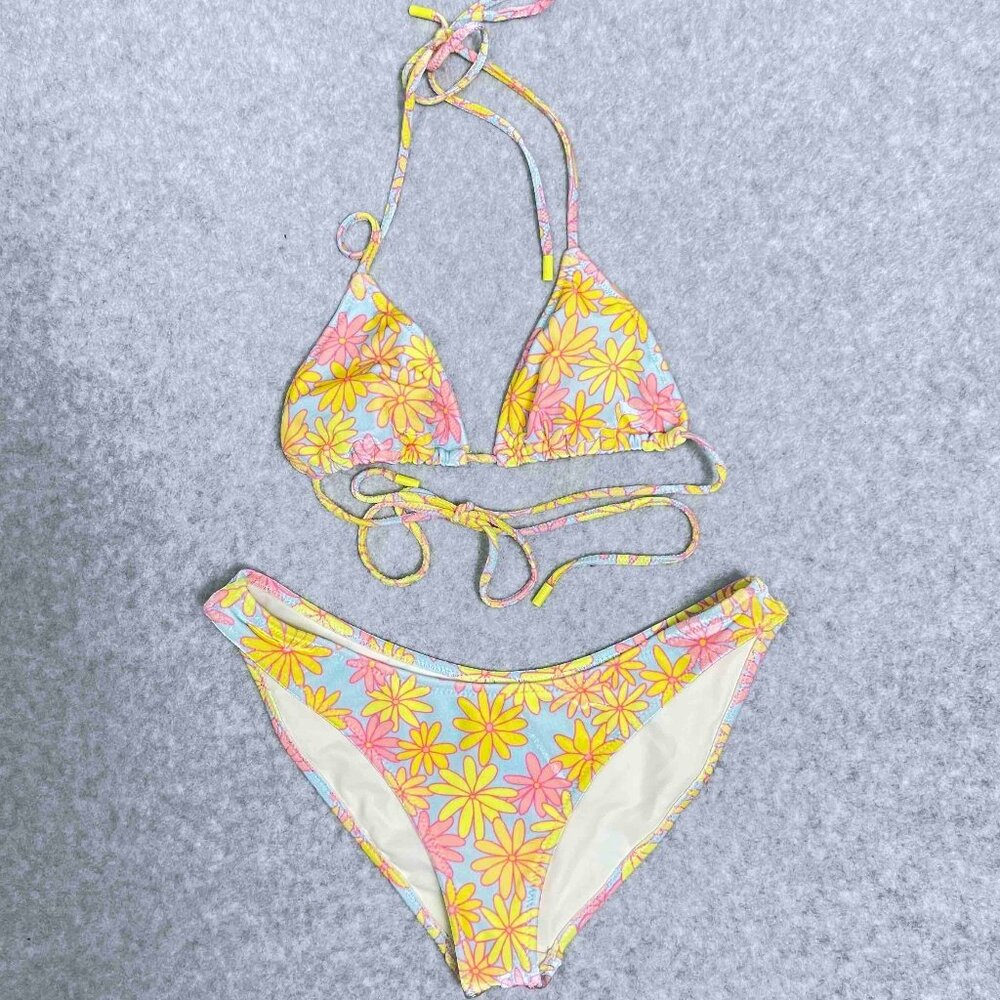 Triangl Swimwear Floral Bikini - Yellow and Pink
